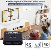 2 Giriş 1 Çıkış 4K HD Çift Yönlü HDMI Anahtarı Model SL - 7