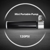 Manuel Mini Taşınabilir Bisiklet Pompası Alüminyum Alaşım Gümüş Renk Lastik Tamir Setli - 6