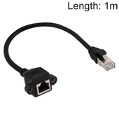RJ45 Dişi Erkek CAT6E Panel Montajlı Vida Kilitli Uzatma Kablosu 1 Metre - 1