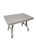 Portatif Büyük Boy Plastik Katlanabilir Piknik Sehpası Kamp Masası Beyaz 78 x 55 x 57 cm - 2