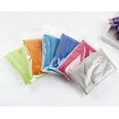2 Adet Turuncu Mikrofiber Spor Havlusu 30x100 cm Soğutucu Buz Etkili - 5