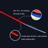 7li Mantar Başlı PVC Fren Teli Seti Yol Bisikleti İçin Siyah - 7