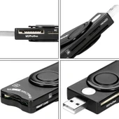 Rocketek SCR10 USB 2.0 Akıllı Kart Okuyucu SD TF M2 MS SIM Kart Destekli - 6