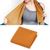 2 Adet Turuncu Mikrofiber Spor Havlusu 30x100 cm Soğutucu Buz Etkili - 1