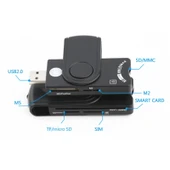 Rocketek SCR10 USB 2.0 Akıllı Kart Okuyucu SD TF M2 MS SIM Kart Destekli - 4
