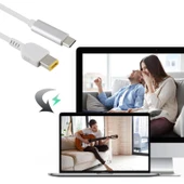Lenovo Dizüstü Bilgisayar İçin USB-C Tip Cden Büyük Kare Erkek Güç Şarj Kablosu 1.5 Metre - 5
