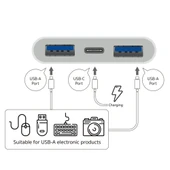S 202 3 in 1 USB C Tipi Erkekten Tip C ve 2 USB Dişi Kamera Adaptörü - 3