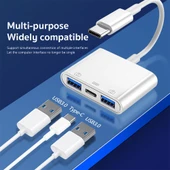 S 202 3 in 1 USB C Tipi Erkekten Tip C ve 2 USB Dişi Kamera Adaptörü - 6