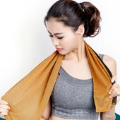 2 Adet Turuncu Mikrofiber Spor Havlusu 30x100 cm Soğutucu Buz Etkili - 4