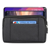 Spor Denim Evrensel Telefon Bel Çantası 6.4-6.5 İnç Siyah XL - 6