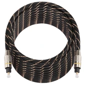15 Metre Uzunlukta Altın Kaplama Metal Başlıklı Örgülü Toslink Erkek-Erkek Dijital Optik Ses Kablosu OD6.0mm - 3