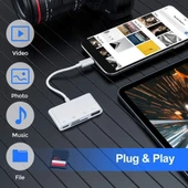 NK108LTC 4 in 1 USB C Erkekten SD TF USB ve Type C Dişi Kamera Kart Okuyucu - 7