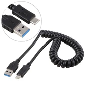 1.5 Metre USB 3.0 Erkekten Type-C Erkek Yaylı Uzatma Kablosu Yüksek Hızlı - 1