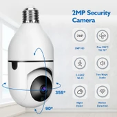DP17 Çift Işık Kaynaklı Akıllı Çift Bantlı WiFi 1080P HD Dış Mekan Ampul Kamera Gece Görüşlü İki Yönlü Sesli Hareket Algılama TF Kart Destekli - 2