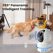 A10 Mini 360 Derece PTZ WiFi Güvenlik Kamerası Beyaz Gece Görüşlü Akıllı Ev IP Kamera Bebek Monitörü - 6