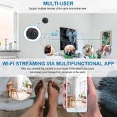 A9 Plus 1080P Beyaz Kablosuz WiFi Kamera Gece Görüşlü Hareket Algılama TF Kartlı - 5