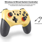 Nintendo Switch Pro Uyumlu 6 Eksenli Bluetooth Sarı Joypad Oyun Kumandası - 6