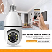 GA C11 1080P 2MP 2.4G Tek Frekanslı İki Yönlü Sesli İnterkom Ampul Kamera Beyaz - 6