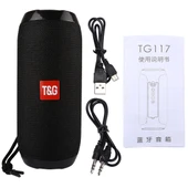 T G TG117 Taşınabilir Bluetooth Stereo Hoparlör Siyah Dahili Mikrofon Eller Serbest Arama TF Kart AUX FM - 5