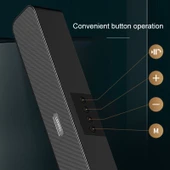 LEERFEI E91 10W Uzun Çubuk Şekilli Çift Hoparlörlü Bluetooth Ses Sistemi Siyah - 6