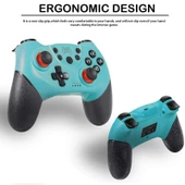 6 Eksenli Bluetooth Joypad Oyun Kumandası Switch Pro Yeşil - 5