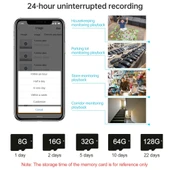 A9 Plus 1080P Beyaz Kablosuz WiFi Kamera Gece Görüşlü Hareket Algılama TF Kartlı - 8