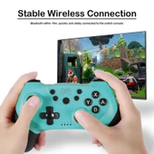 6 Eksenli Bluetooth Joypad Oyun Kumandası Switch Pro Yeşil - 8