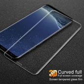 IMAK 9H 3D Kavisli Tam Ekran Temperli Cam Filmi Galaxy S9 Plus Şeffaf - 4