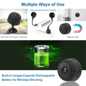 A9 Plus 1080P Beyaz Kablosuz WiFi Kamera Gece Görüşlü Hareket Algılama TF Kartlı - 6