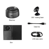 A9 Plus 1080P Beyaz Kablosuz WiFi Kamera Gece Görüşlü Hareket Algılama TF Kartlı - 3