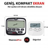Thermopro Tm01 Mutfak,Spor, Ders Alarmlı Işıklı Kronometre, Geri Sayım Sayacı Ve Dijital Saat - 5