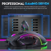 MKESPN X15 Kablolu RGB Aydınlatmalı 12800 DPI 12 Tuşlu Makro Oyuncu Mouse - 4