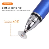 Evrensel Silikon Disk Uçlu Kapasitif Stylus Kalem Mavi - 5