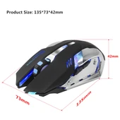 HXSJ M10 Kablosuz 2.4GHz 6 Tuşlu USB Şarjlı Renkli Işıklı Ergonomik 2400DPI Optik Oyun Mouse - 4