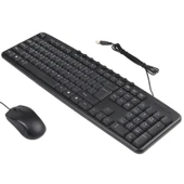 KB 8377 USB Kablolu Klavye Mouse Seti Siyah - 2