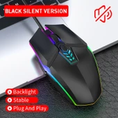 S700 Renkli Işıklı USB Kablolu Ofis ve Oyun Mouse Siyah - 2