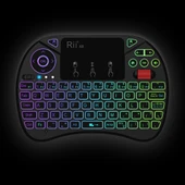 Rii X8 RT716 2.4GHz Kablosuz Mini QWERTY 71 Tuşlu Klavye 2.5 inç Dokunmatik Yüzeyli Arkadan Aydınlatmalı Siyah - 3