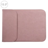 13.3 Inç PU Deri ve Naylon Laptop Çantası Kılıfı Pembe - 1
