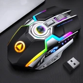YINDIAO A5 Kablosuz Sessiz Gaming Mouse Siyah 2.4GHz 1600DPI Ayarlanabilir RGB Işıklı - 2