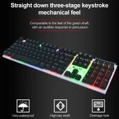 SHIPADOO D280 Kablolu RGB Aydınlatmalı Mekanik Hisli Askılı Klavye ve 3D Soğutucu Siyah Mouse Seti - 5