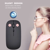 HXSJ M80 Kablosuz Optik Sessiz Mouse 2.4GHz 1600DPI Ayarlanabilir Hız Gri - 10