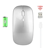 HXSJ M80 Kablosuz Optik Sessiz Mouse 2.4GHz 1600DPI Ayarlanabilir Hız Gri - 2