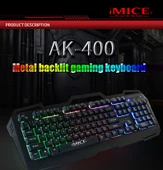 iMICE AK400 USB Kablolu 104 Tuşlu Renkli Arkadan Aydınlatmalı Oyun Klavyesi Siyah - 3