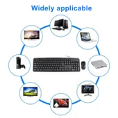 KB 8377 USB Kablolu Klavye Mouse Seti Siyah - 8