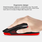 ET X08 Kırmızı 7 Tuşlu 2400 DPI 2.4G Kablosuz Sessiz Oyun Mouse USB Alıcılı Renkli Işıklı - 6