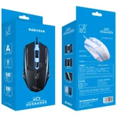 Chasing Leopard 199 Kablolu Optik Gaming Mouse Siyah 1600 DPI Ayarlanabilir Hız LED Işıklı 1.3 Metre Kablo - 4