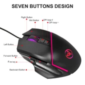 HXSJ V100 A876 Kablolu Tek El Oyun Klavye ve Mouse Seti - 5