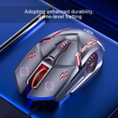 YINDIAO G5 Kablolu Siyah RGB Işıklı Sessiz 6 Tuşlu 3200 DPI Ayarlanabilir Oyun Mouse - 6