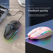 S700 Renkli Işıklı USB Kablolu Ofis ve Oyun Mouse Siyah - 5