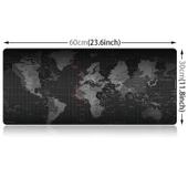 Dünya Haritası Desenli Büyük Kaymaz Kauçuk Yumuşak Kumaş Oyun Mouse Pad Klavye Matı 60x30cm - 3